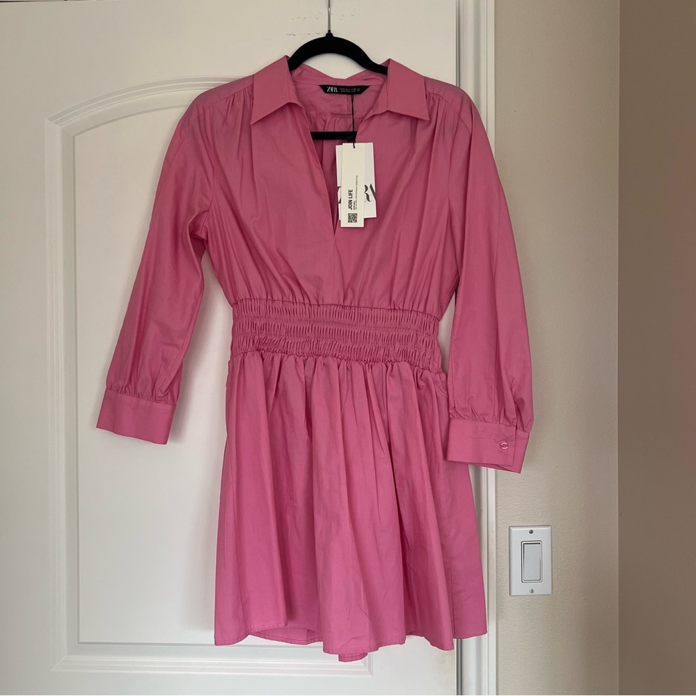 NWT Zara Pink Shirt Dress